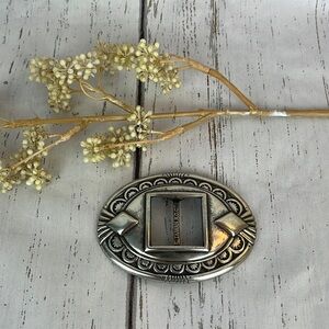 Vintage 1994 Chambers Metal Engraved Belt Buckle Western Cowboy